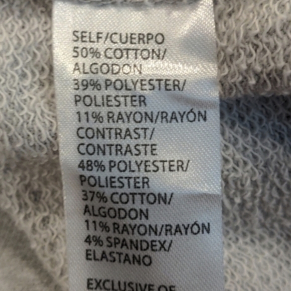 Democracy Light Gray and Purple Floral Print Pullover Sweatshirt - Picture 4 of 6